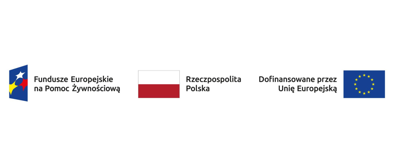 logo Funduszy Europejskich czyli trzy gwiazdy w kolorze białym, czerwonym i żółtym na niebieskim tle oraz biało-czerwona flaga Polski oraz flaga Unii Europejskiej czyli okrąg z dwunastu pięcioramiennych złotych gwiazd na niebieskim tle