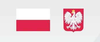 Biało-czerwona flaga Polski oraz godło Polski biały orzeł w koronie na czerwonym tle