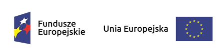 Logo Funduszy Europejskich trzy gwiazdy (biała, żółta, czerwona) na niebieskim tle oraz flaga Unii Europejskiej 12 żółtych gwiazd na planie okręgu na niebieskim tle